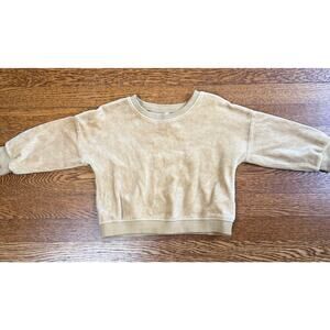Quincy Mae Taupe Velour Sweatshirt Size 18-24 Months